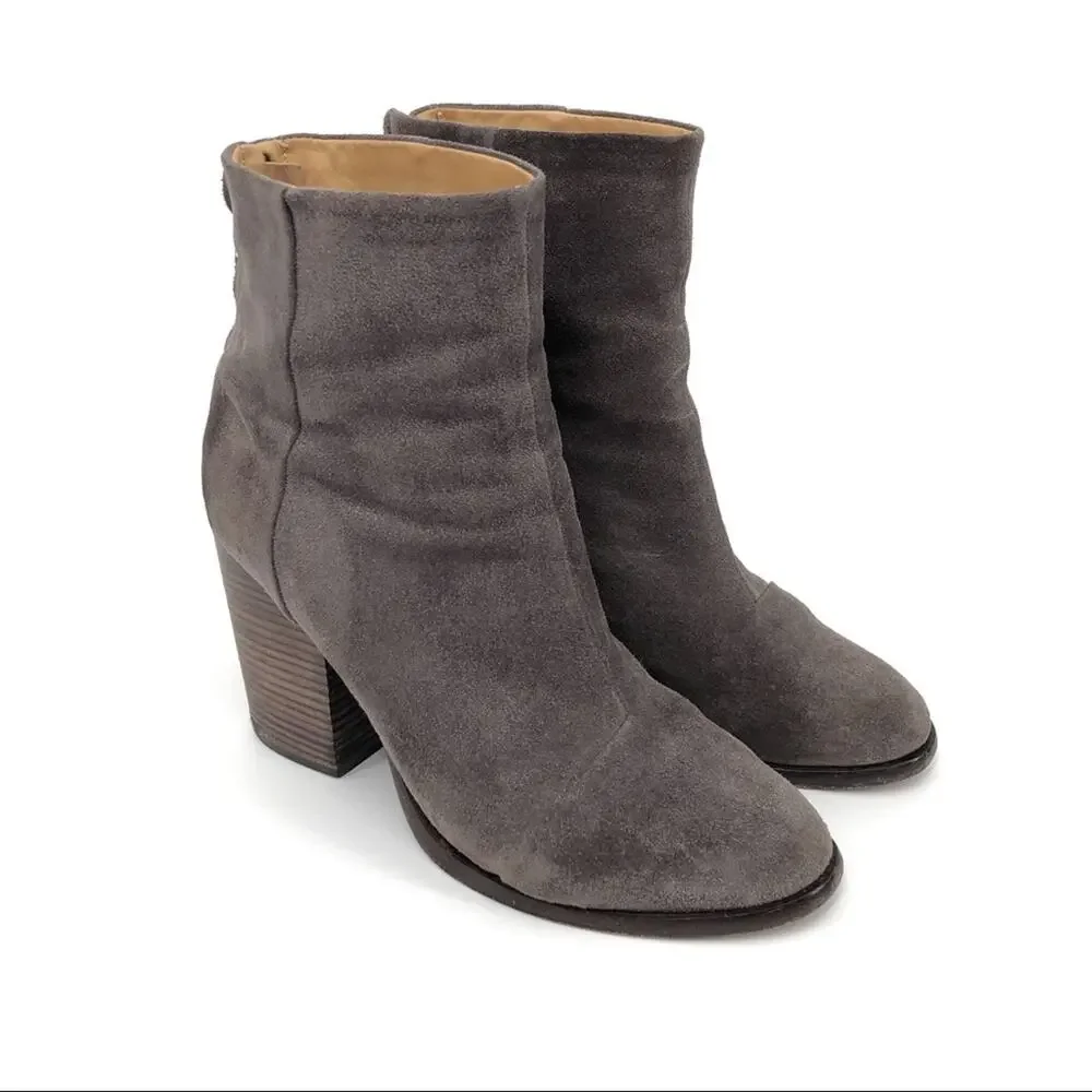 RAG & BONE Ashby Ankle High Boot Suede Grey 37.5